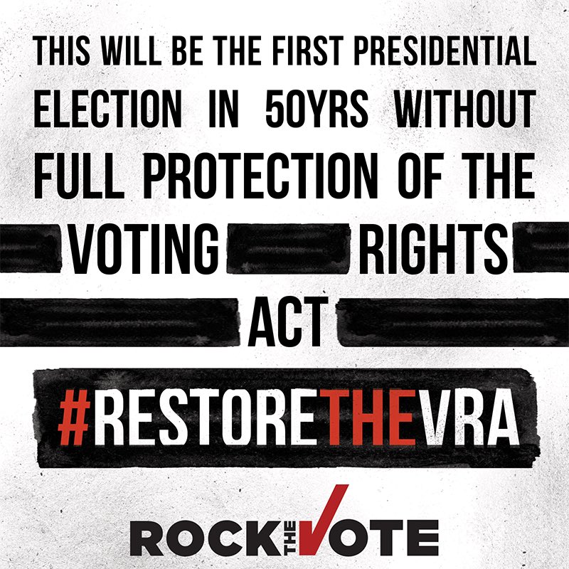 RT @democracy4ppl: Celebrate the 51st anniversary of the VRA but remember, the fight for #VotingRights is far from over #RestoreTheVRA http…