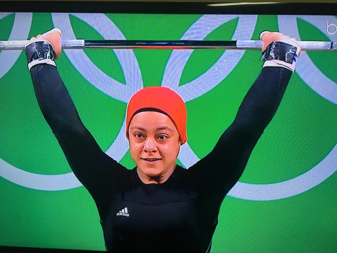 Egypt’s Sara Ahmed wins bronze medal in 69kg weightlifting #EGY Mabrook! #Rio2016