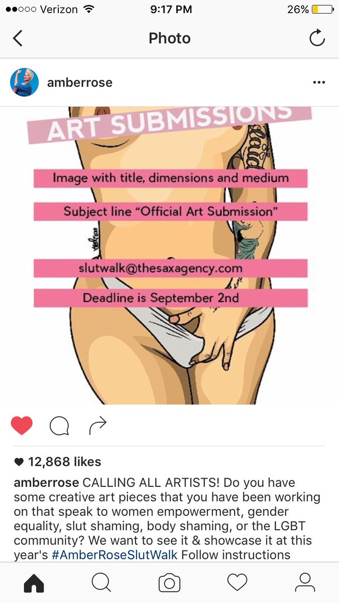 RT @VeronicaBrevik: HEY ARTISTS this is an amazing opportunity! Submit before the deadline so @DaRealAmberRose can see your work! #art http…