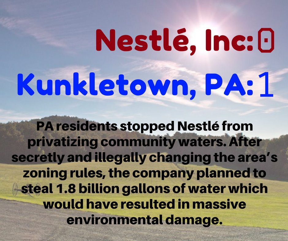 RT @RoseAnnDeMoro: PA residents stop @Nestle from pumping local water for profit https://t.co/uSGC53TxVH #FridayFeeling #OurRevolution http…