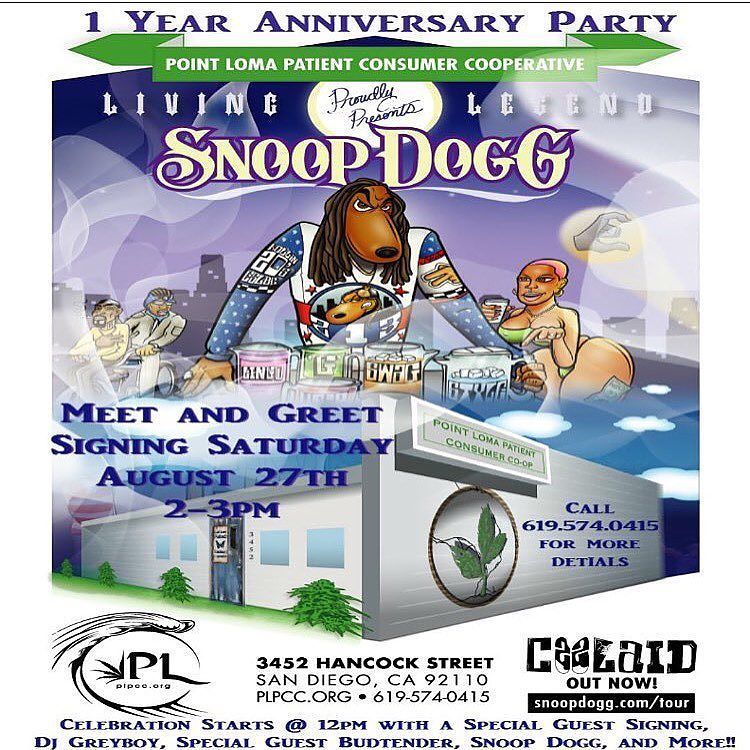 !????????????x @snoopdogg x @pointseenmoneygone18 x POINT LOMA PATIENT CNSUMER COOPERATIVE 2-3pm TO… https://t.co/yvPCuuVafK https://t.co/23qXrnDKYD