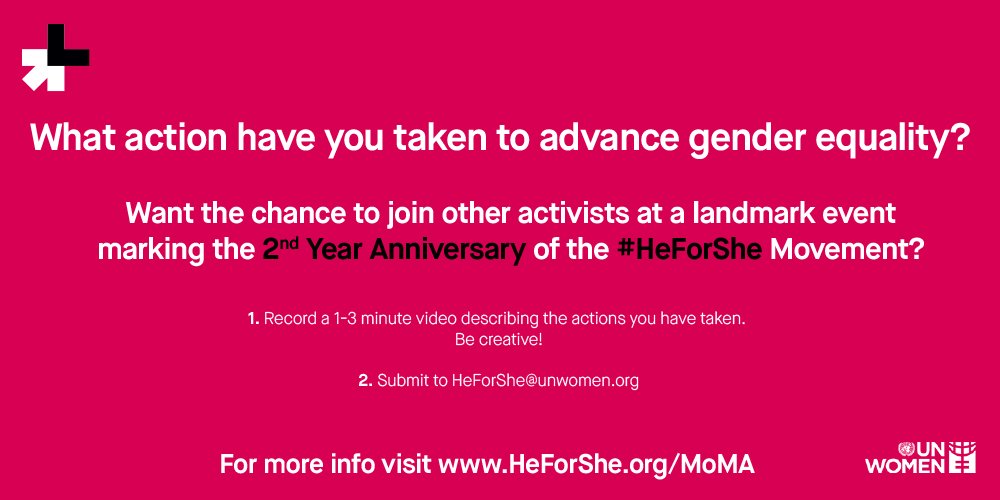 RT @HeforShe: Want the chance to attend the 2nd year anniversary of #HeForShe? See competition details at https://t.co/jUkGwWCaYu https://t…
