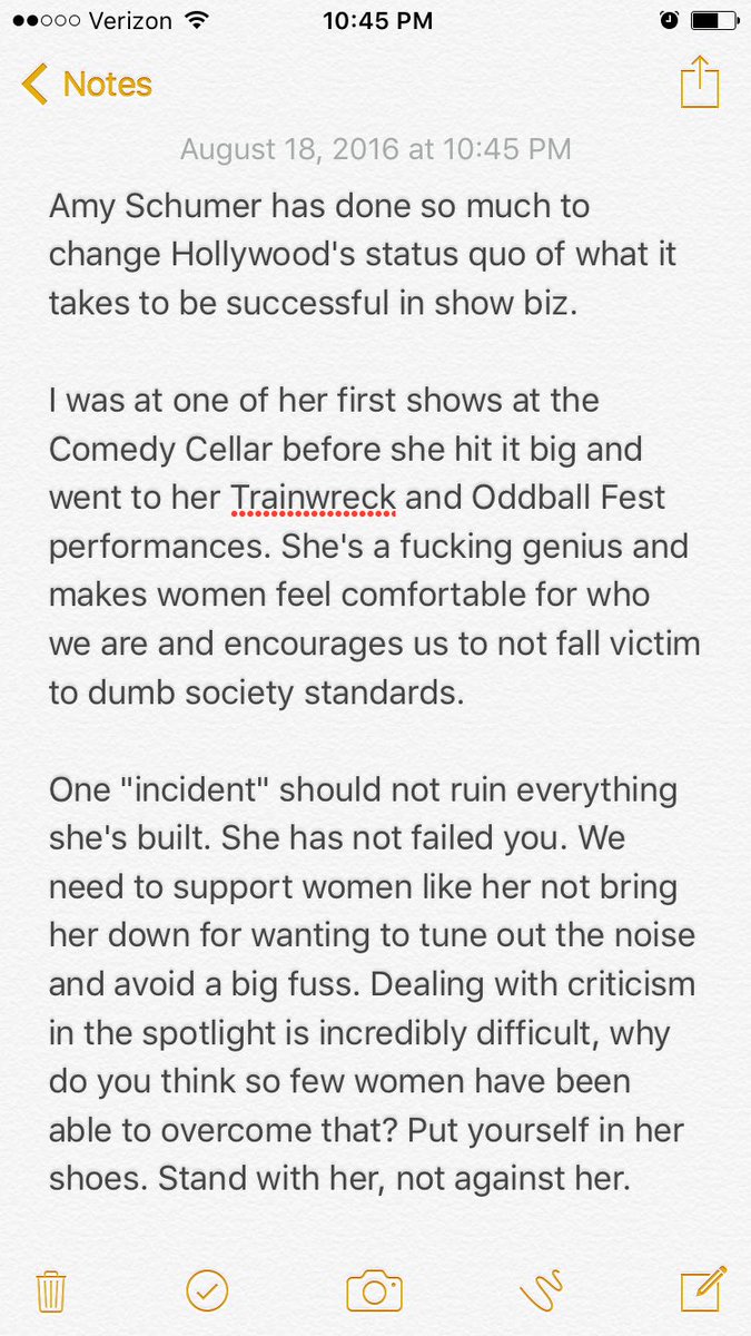 RT @nicolestockdale: Just wanted to say something to people giving me crap for defending @amyschumer https://t.co/mbF7Gvc4dt