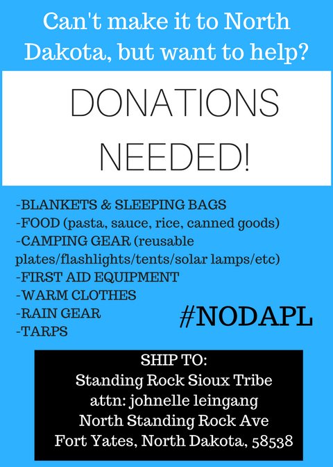 RT @shailenewoodley: BLANKETS & SLEEPING BAGS NEEDED ASAP at camp here in #NorthDakota. help out however u can! #DakotaAccessPipeline https…