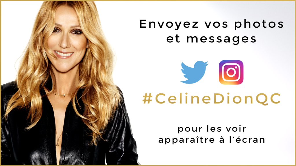 Encore un soir à Québec ! Publiez avec #CelineDionQC et votre message pourrait être affiché au @CentreVideotron -TC https://t.co/BYZCpN5P70