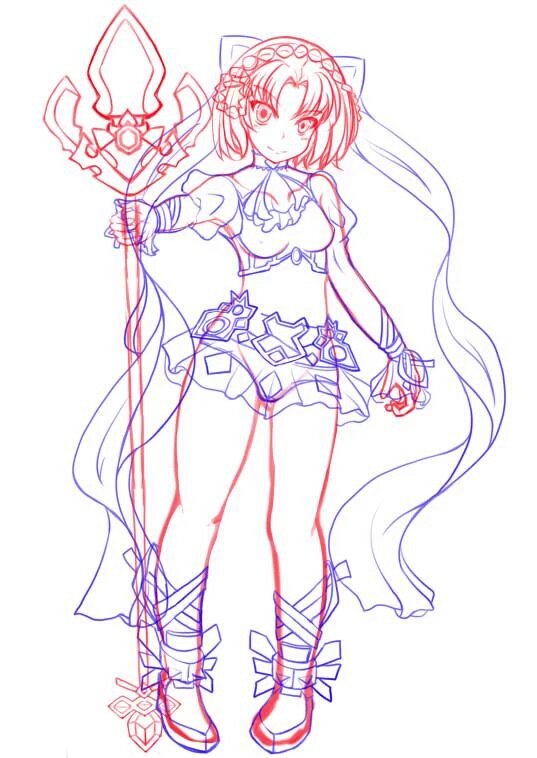 魔弾の王と戦姫 リュドミラ・ルリエの描き方1.ラフ兼下書きを描きます2.線画を描いて色分けします3.塗り進めますじっくり 魔弾の王と戦姫 リュドミラ・ルリエの描き方1.ラフ兼下書きを描きます2.線画を描いて色分けします3.塗り進めますじっくり