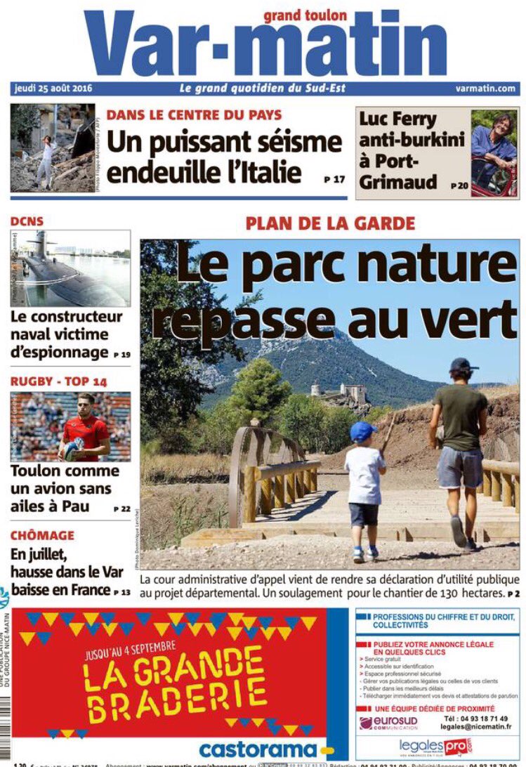 Maybe you would like to learn more about one of these? Var Matin : La une de var-matin, édition grand #toulon, du jeudi 25 ...