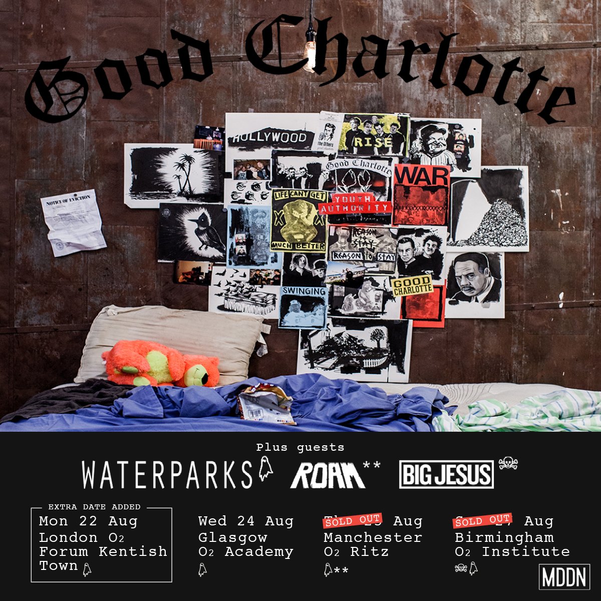 RT @O2RitzManc: Set times for tonight... Doors 7 @ROAMse 7:15 @waterparks 8 @GoodCharlotte 9 Curfew 11 SOLD OUT Times may vary. https://t.c…