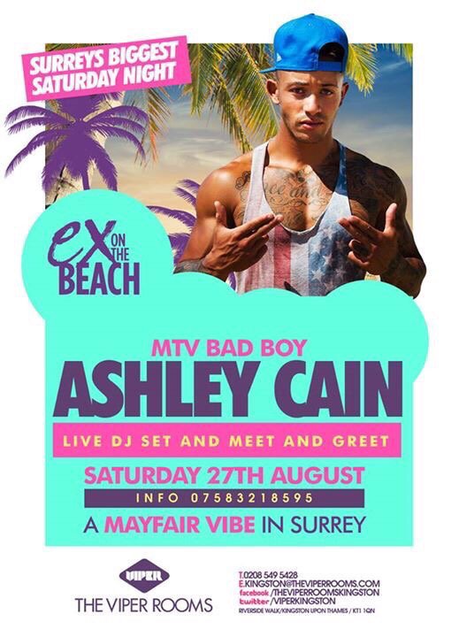 RT @ViperRoomsClub: This Saturday ex on the beach @MrAshleyCain joins us ... Limited vip tables remaining https://t.co/5ccUqmnGHn
