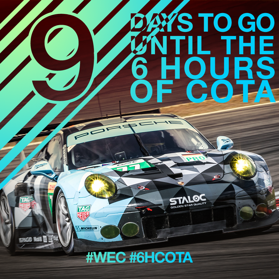 RT @FIAWEC: 9⃣ days left until we race through day and night at @circuitamericas! ????????????????

#6hCOTA #WEC https://t.co/hFkgtrqGwE