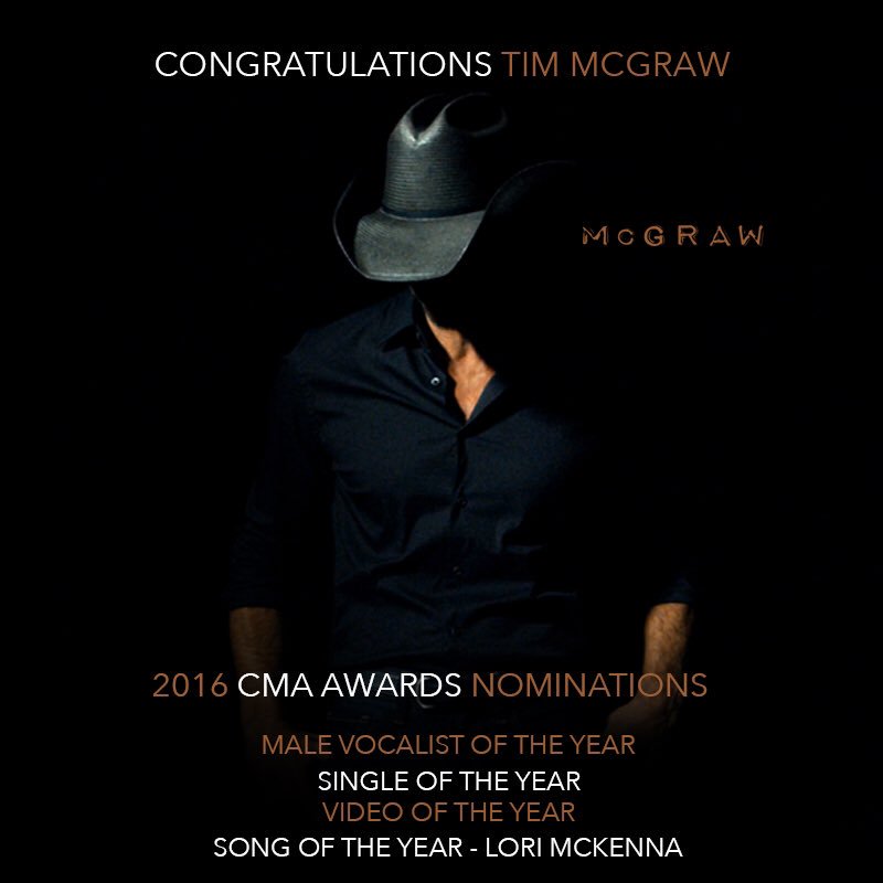 Congrats to my husband on his well-deserved CMA noms. Also to @LoriMcKennaMA for 'Song of the Year'. #CMAawards50 https://t.co/i5waIcveKx