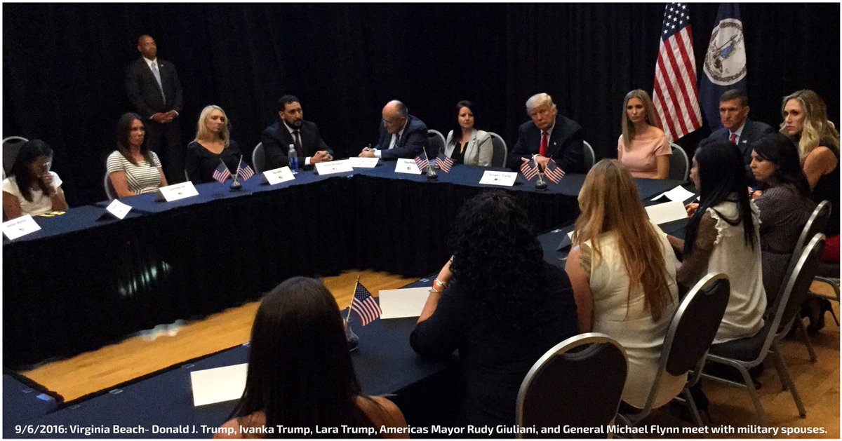 RT @realDonaldTrump: Great meeting with military spouses in Virginia- joined by @IvankaTrump, @LaraLeaTrump, @GenFlynn & @MayorRGiuliani. h…