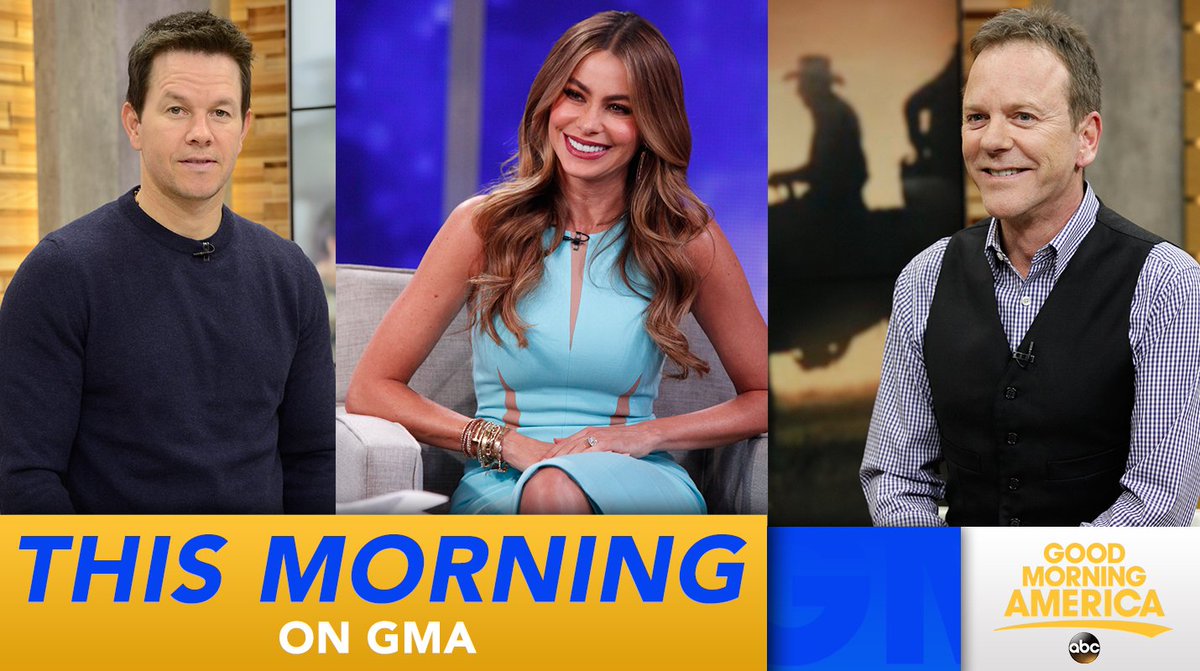 RT @GMA: THIS MORNING ON @GMA: It's a packed morning with @mark_wahlberg, @SofiaVergara and @RealKiefer Sutherland! https://t.co/mM5Qh7BUmq