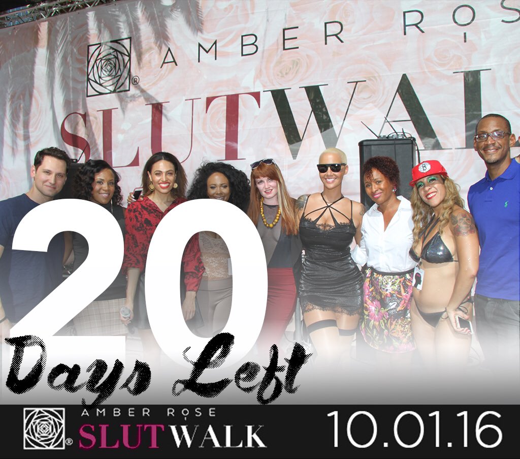 Only 20 more days until the #AmberRoseSlutWalk! Can't wait to see all my Rosebuds! #ARSWTakeover #Oct1 @Slutwalk_LA https://t.co/v2AJTjYOHI