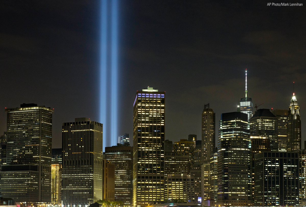 RT @FoxNews: Last night, the Tribute in Light rose above the lower Manhattan skyline. #NeverForget https://t.co/TgpYIc57cT