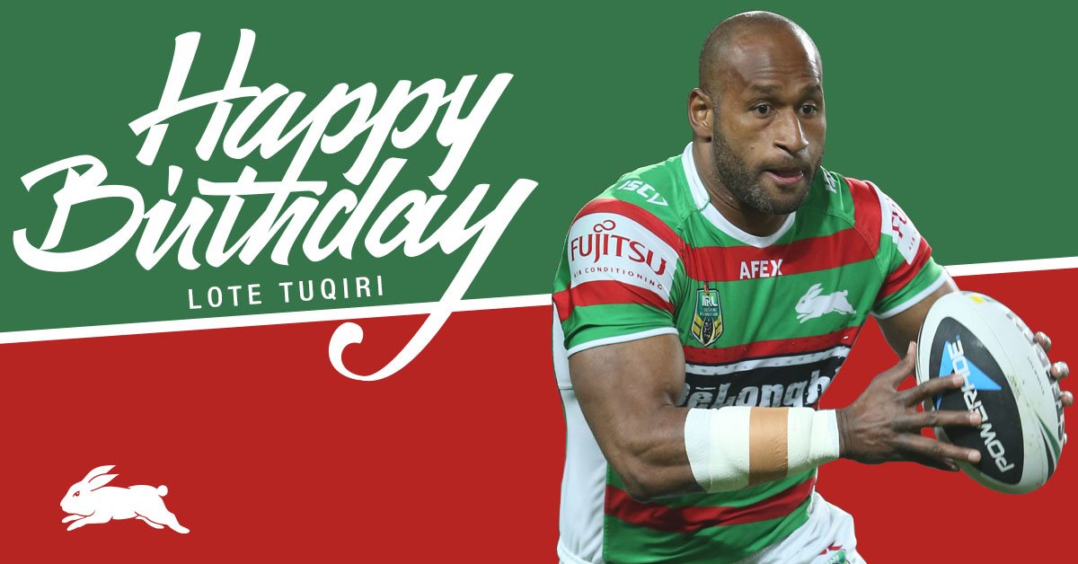 RT @SSFCRABBITOHS: #HappyBirthday to former Souths winger - @LoteTuqiri!

Have a great day, mate!

#GoRabbitohs https://t.co/vReaunISa7