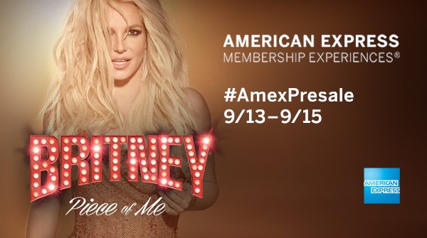 ATTN @AmericanExpress Card Members! You can get access to new #PieceOfMe tix now thru 9/15 ???? https://t.co/0dFn7FfeqO https://t.co/HZpUy64Hj8