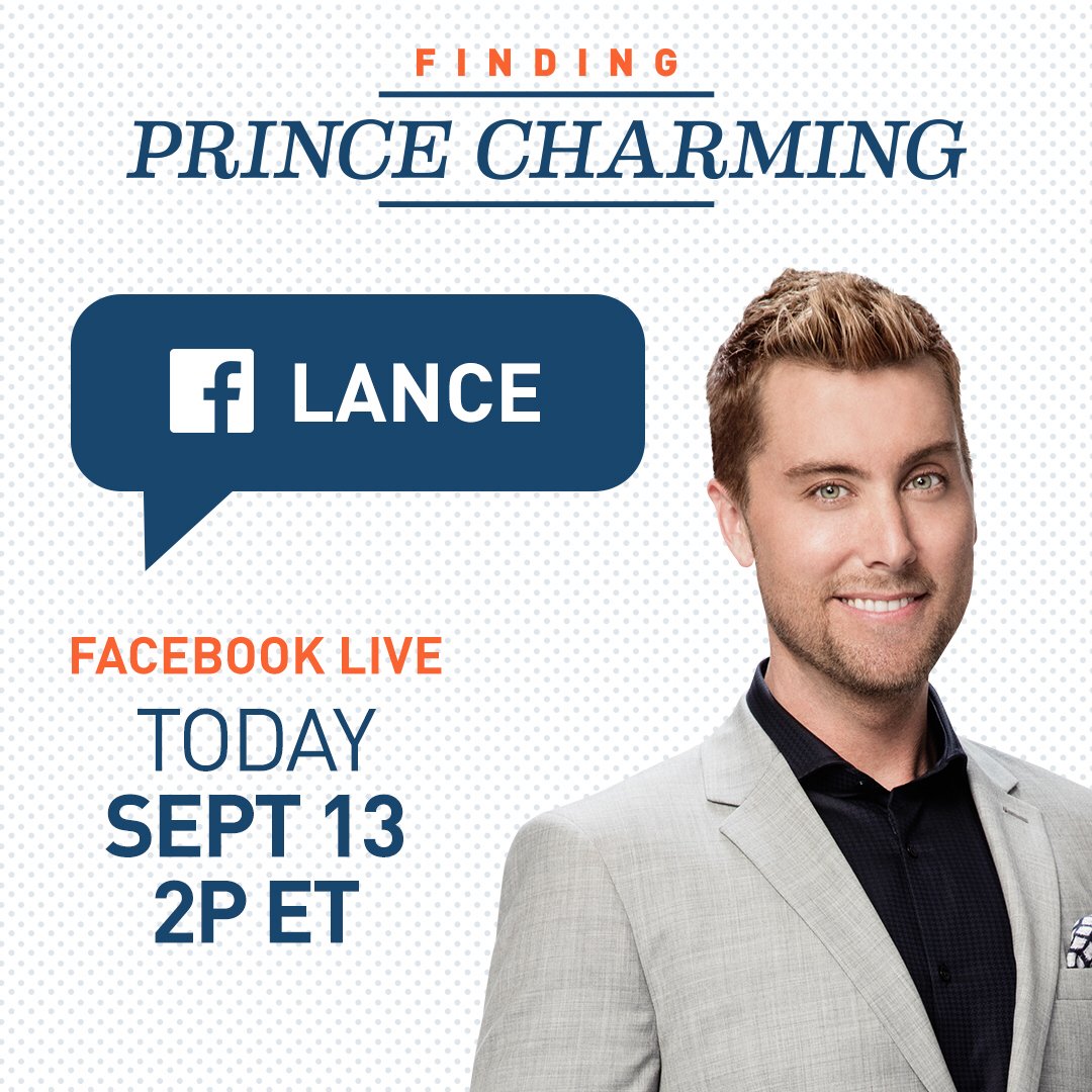 RT @LogoTV: We’re going LIVE on Facebook w/ @LanceBass in one hour to talk #FindingPrinceCharming: https://t.co/PkAlvEJjNO https://t.co/Cke…