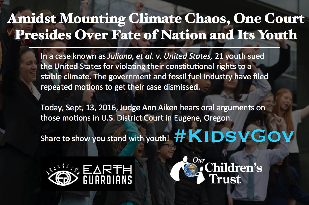 We must stand with the 21 kids demanding government action on #climatechange today. #KidsvGov https://t.co/z3LtLl5Pdw