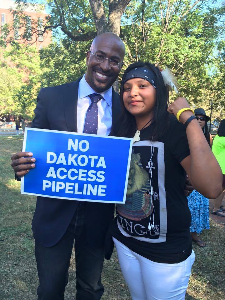 RT @green4EMA: Respect our water! EMA Honoree and dear friend @VanJones68 standing with the Lakota people. #NoDAPL. https://t.co/YiMZvAB1w7