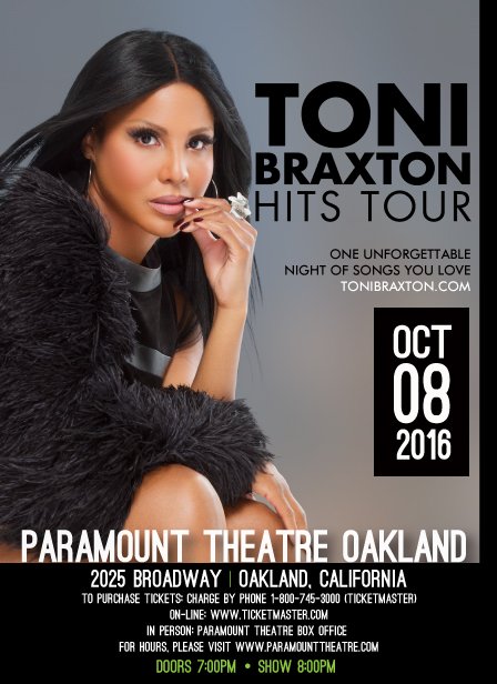 Toni Braxton - Paramount Theatre-Oakland Oct 08, 2016 @tonibraxton #Ticketmaster https://t.co/OvRSn1llQt https://t.co/ckBYQ9iWvJ