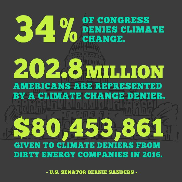 RT @SenSanders: The fossil fuel industry spends billions buying candidates to block almost all progress on climate change. https://t.co/fna…