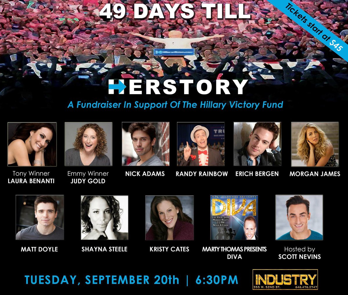 RT @ScottNevins: Say #ImWithHer and @TheDemocrats by attending ALL-STAR #49TillHerstory in NY! Just $45! https://t.co/30woWnXhd5 https://t.…