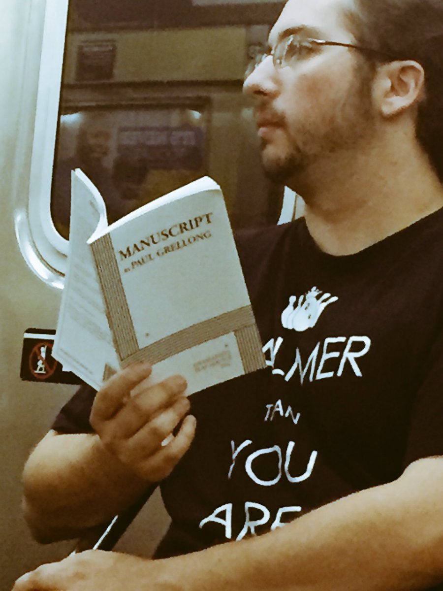 RT @Lucydevito: When you get on the subway and a guy's reading Paul Grellong @earnestracket https://t.co/QSOYCg32mb