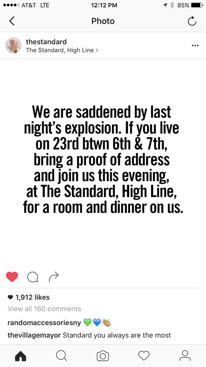 RT @brooke: For those in #NYC who can't go home due to the explosion, a kind offer from our friends @StandardHotels https://t.co/DKycQpxwcs