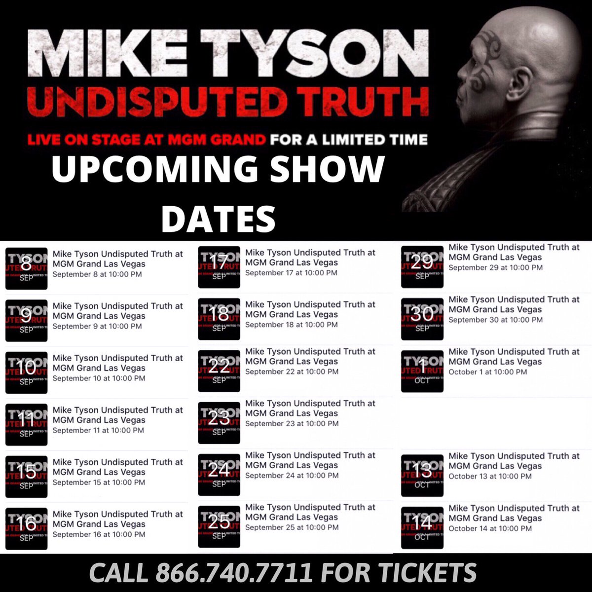 #Subscribe to the #MikeTyson #UndisputedTruth events page on #Facebook to learn new dates. https://t.co/x55qBcyRLf https://t.co/3v44nIRTAs