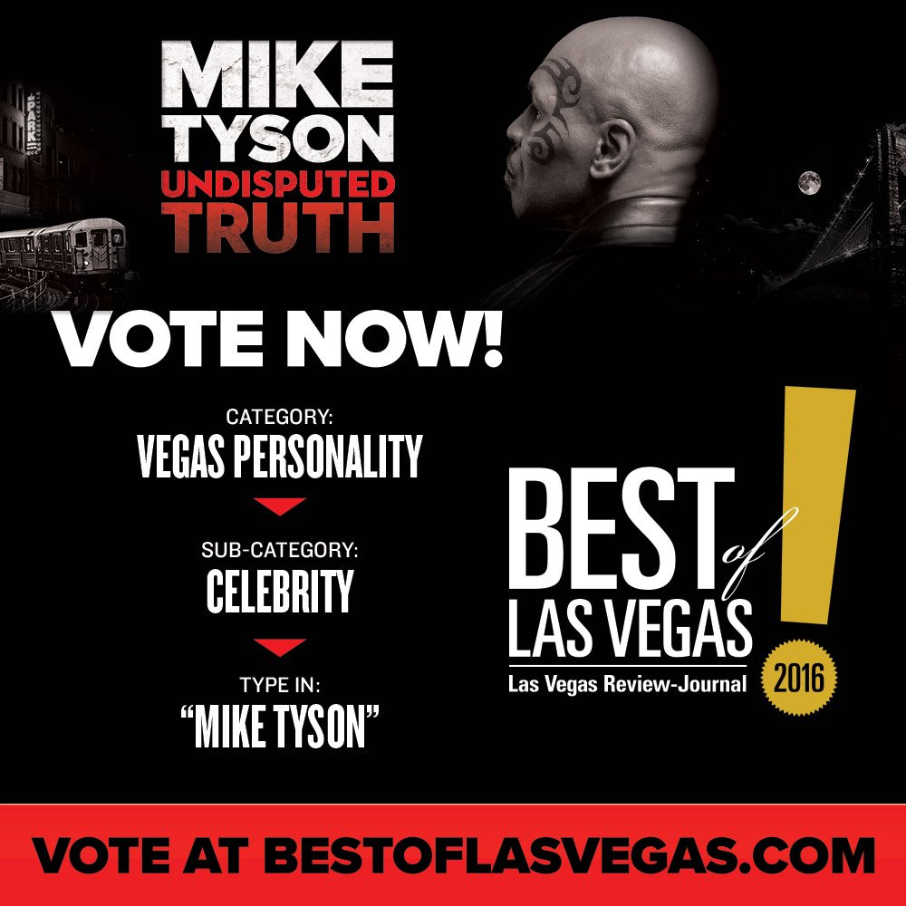 Have you voted for #MikeTyson to be named Best Celebrity by @TheBestOfLV yet? Click the link https://t.co/MKSsIHahjE https://t.co/oElMXQUFPA