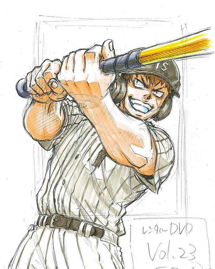 ダイヤのA レンタルDVD版権 ボツ案part8 大ラフで提出した後に、「これかな~」と描き進めていたら、先方から「構え ダイヤのA レンタルDVD版権 ボツ案part8 大ラフで提出した後に、「これかな~」と描き進めていたら、先方から「構え