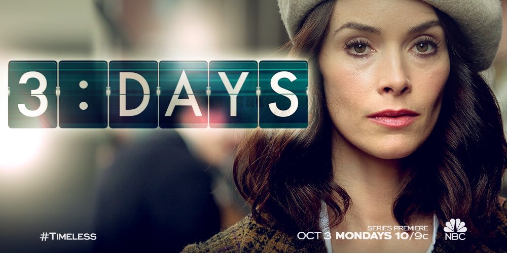⏰⏱????. the adventure begins in 3 days! Monday, October 3rd. 10 pm. @nbc #Timeless #i❤️lucy #meetlucy https://t.co/5IOHSSclKb