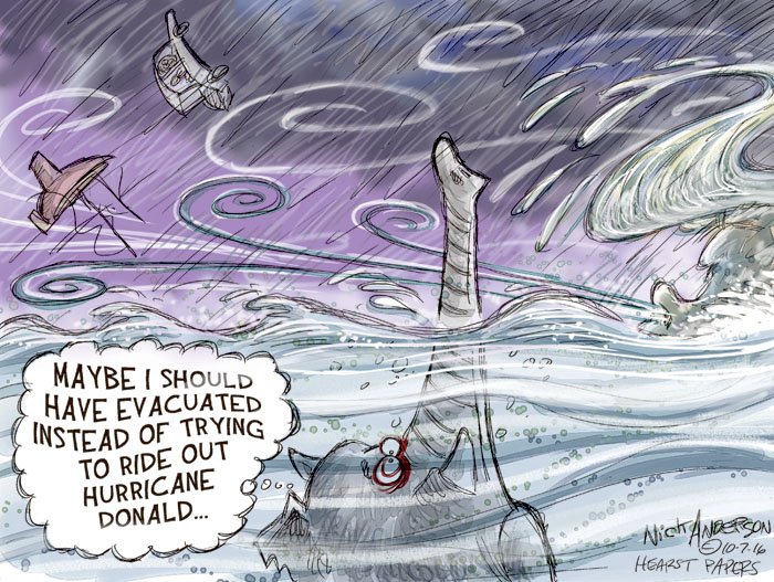 Image result for trump and hurricane cartoons