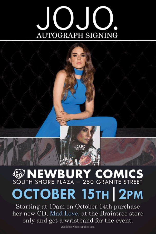 I'm signing copies of #MADLOVE at @newburycomics South Shore Plaza. Oct 15th at 2PM. See you there ????BAM!???? https://t.co/38lAxDcJBM