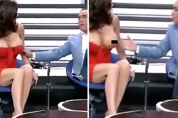 Spanish Sex Bomb Storms Off Set After Host Exposes Entire Boob On Live Tv Spanish Sex Bomb Storms Off Set After Host Exposes Entire Boob On Live Tv