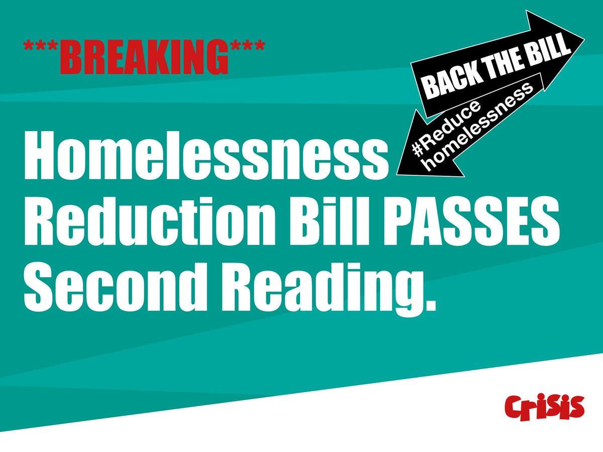 RT @crisis_uk: #HomelessnessReductionBill #ReduceHomelessness #NoOneTurnedAway https://t.co/1w8IqXKeQv