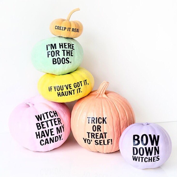 Who says Halloween has to be scary?! ???? Loving these pun-kins! ???? #Pastels #Halloween #Inspiration via @StudioDIY https://t.co/X4PX2hvu2O