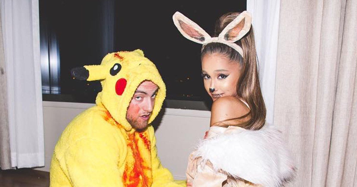 Ariana grande and mac miller don pokemon costumes for halloween