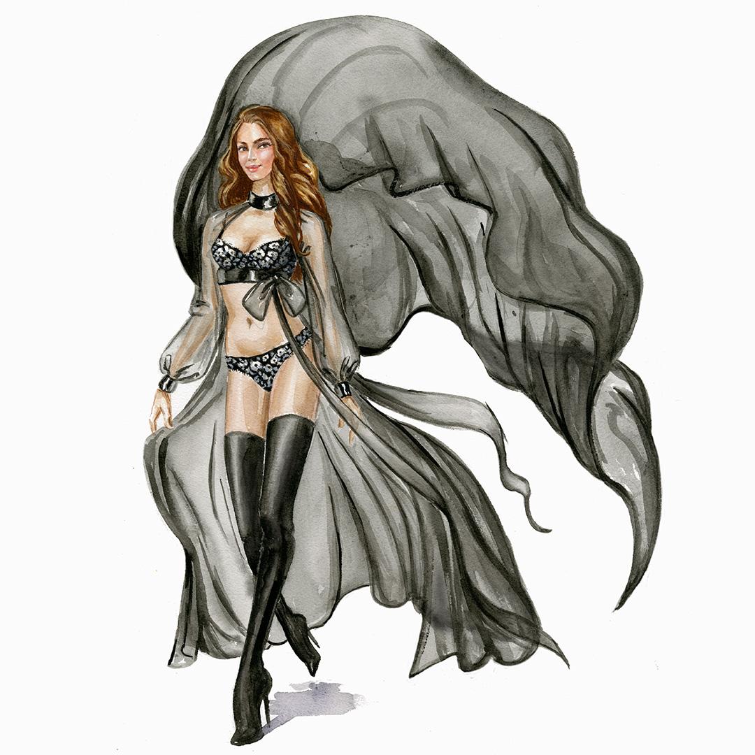 It all starts with a sketch. Here’s a sneak peek at the #VSFashionShow from our illustrator! https://t.co/r6Pk8FET99