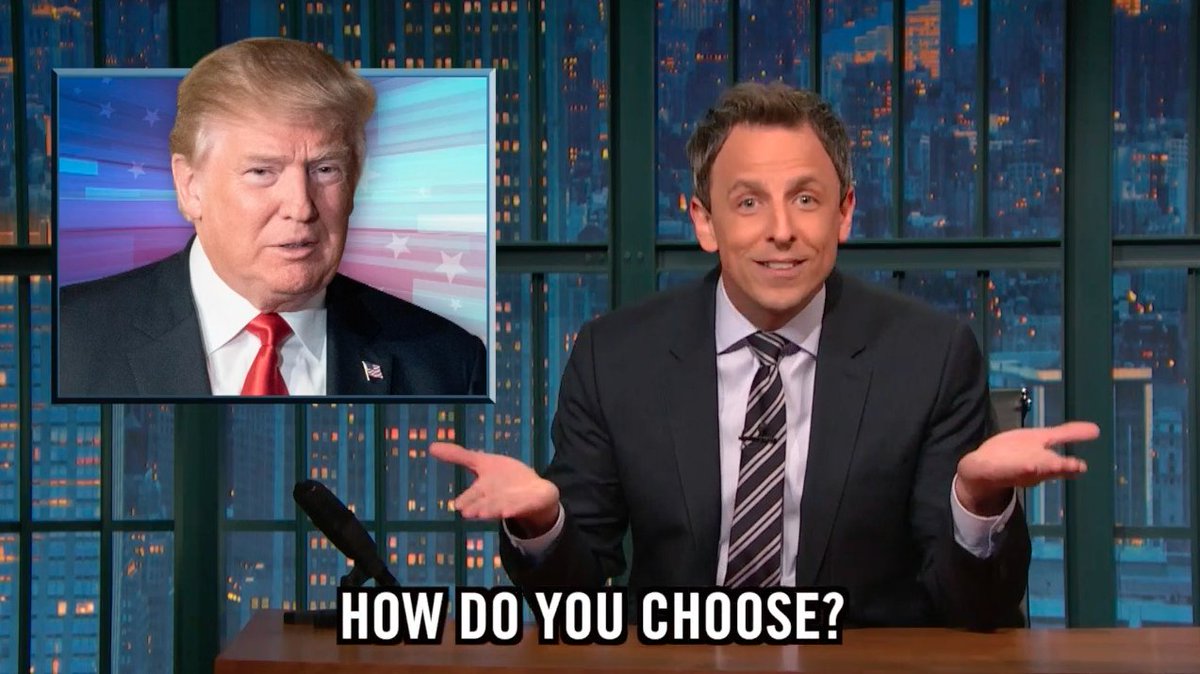 RT @LateNightSeth: What’s the difference between Trump and Clinton, anyway? https://t.co/6RwrGxKkHM https://t.co/Gqpq6MRb9X