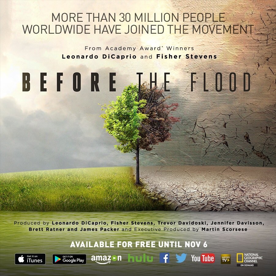 This is really interesting- and it's free until Sunday. Check out #BeforetheFlood: https://t.co/Ku5CDq4RIy https://t.co/ZQpnQ6hShO