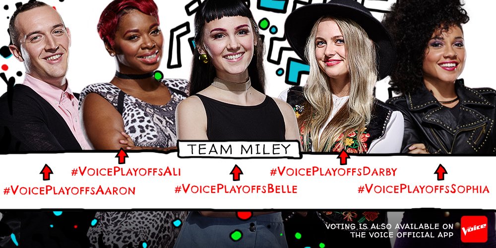Voting is open NOW!! #TeamMiley  #VoicePlayoffs https://t.co/gSzeurh1DO