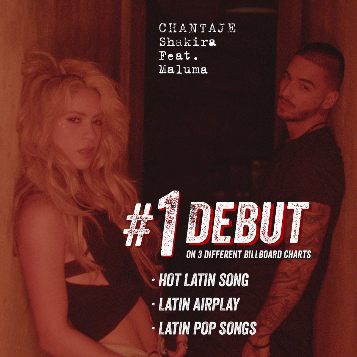 El nuevo sencillo de Shakira, #Chantaje con @maluma, debuta en @Billboard en lo más alto! ShakHQ https://t.co/xCHgZ1Sei9