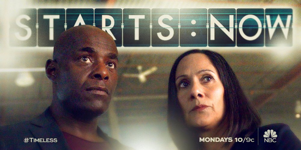 RT @NBCTimeless: No need to stand by, #Timeless starts NOW. https://t.co/nY2rzZN69t