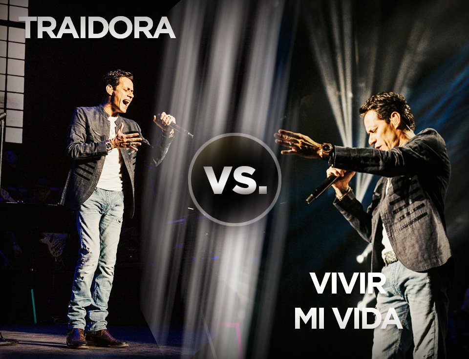 ¿Con cuál de estas canciones enciendes tus fiestas? #VSMarcAnthony #Traidora #VivirMiVida https://t.co/P0iycXwFIR