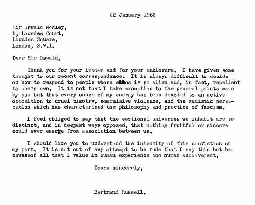 RT @benphillips76: Bertrand Russell's letter to Oswald Mosley https://t.co/6VKXQUts2y