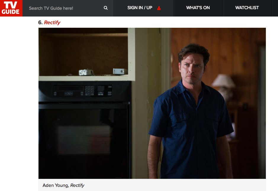 RT @Rectify: Thank you, @TVGuide, for naming #Rectify one of the 