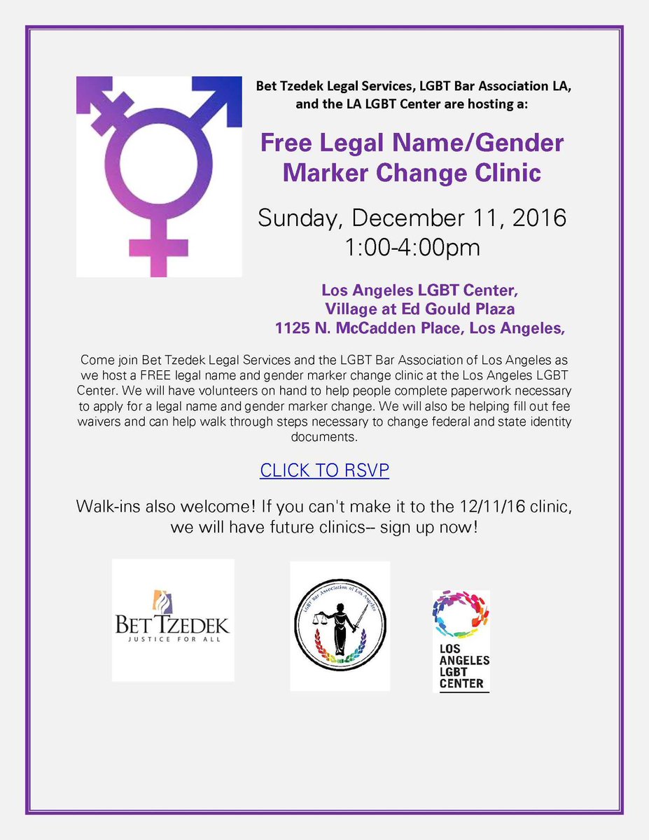 .@bettzedek is doing a name and gender marker change clinic next week at the LA LGBT Center! - Team Sia https://t.co/yGToS4gxSL