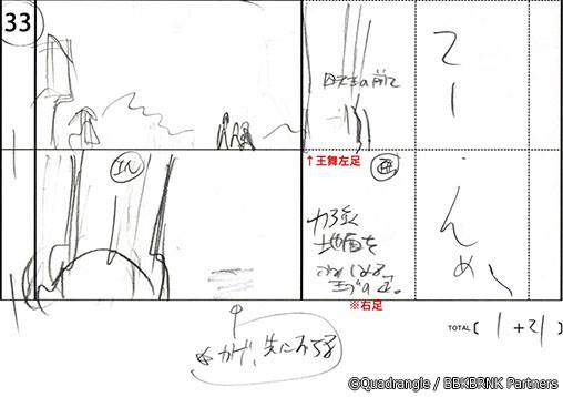 【OP解説】担当アニメーターC33:敷島明紀生音楽合わせで地面を踏みしめる両足。二度目に着地する足が手前に来た方が「攻め 【OP解説】担当アニメーターC33:敷島明紀生音楽合わせで地面を踏みしめる両足。二度目に着地する足が手前に来た方が「攻め